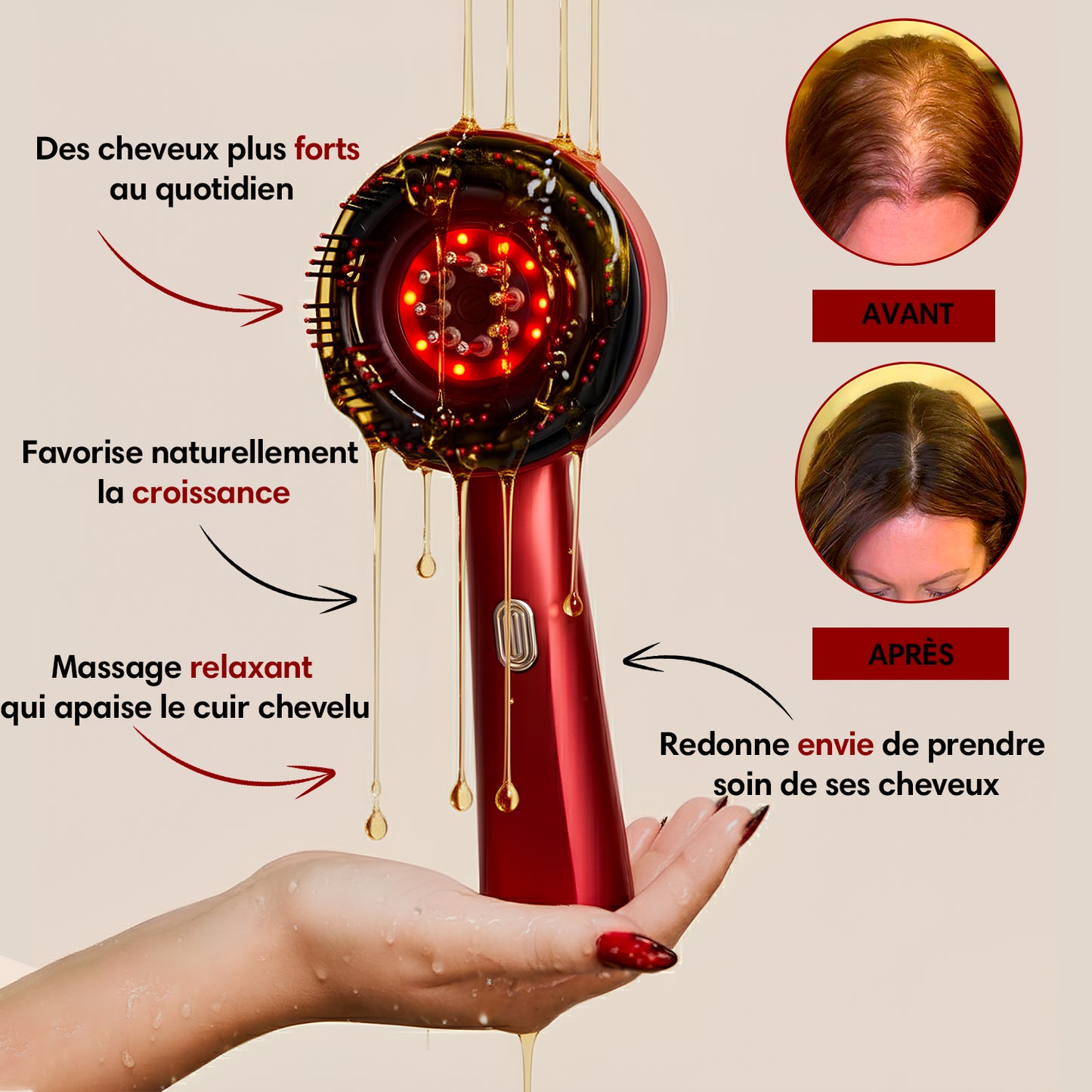 Hairsmyle™ — La brosse massante à diffusion d’huile